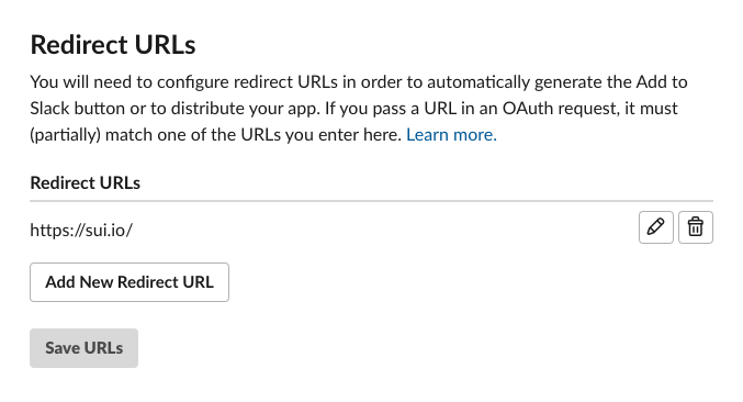 Set Redirect URL 1